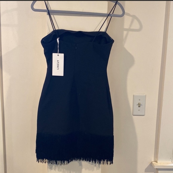 LIKELY Melly Fringe Mini Black Cocktail Dress NWT Size 4 - Picture 7 of 8